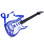 Gitara so zosilňovačom a mikrofónom modrá Gitara so zosilňovačom a mikrofónom modrá